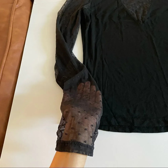 h&m long sleeve mesh polka dot top - Picture 6 of 13